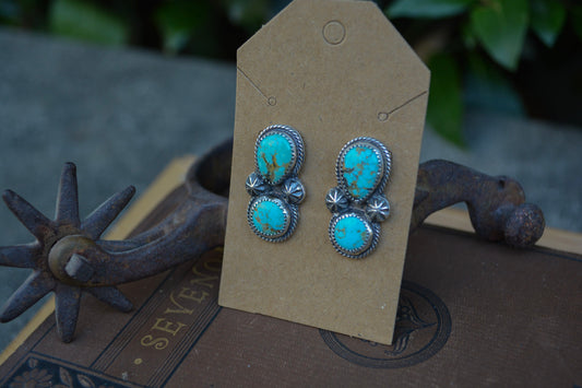 2 Stone Concho Earrings
