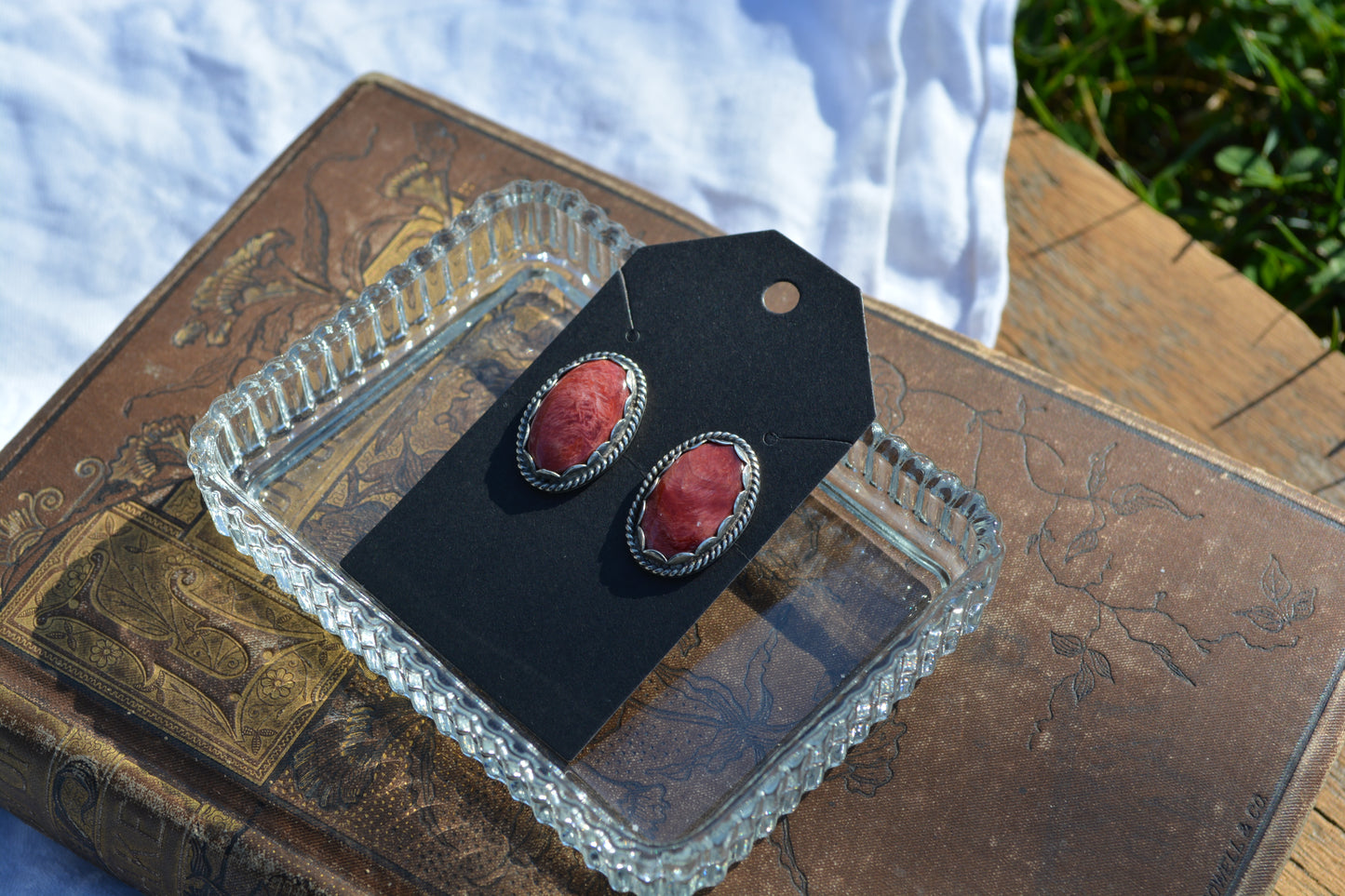Red Spiny Earrings