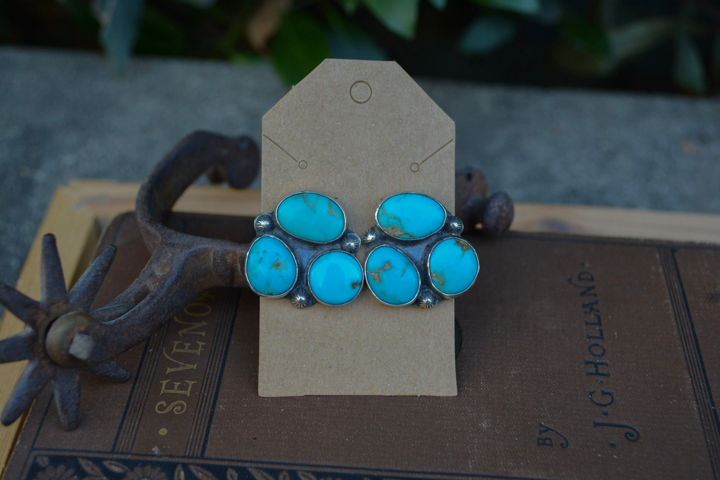 3 Stone Cluster Earrings