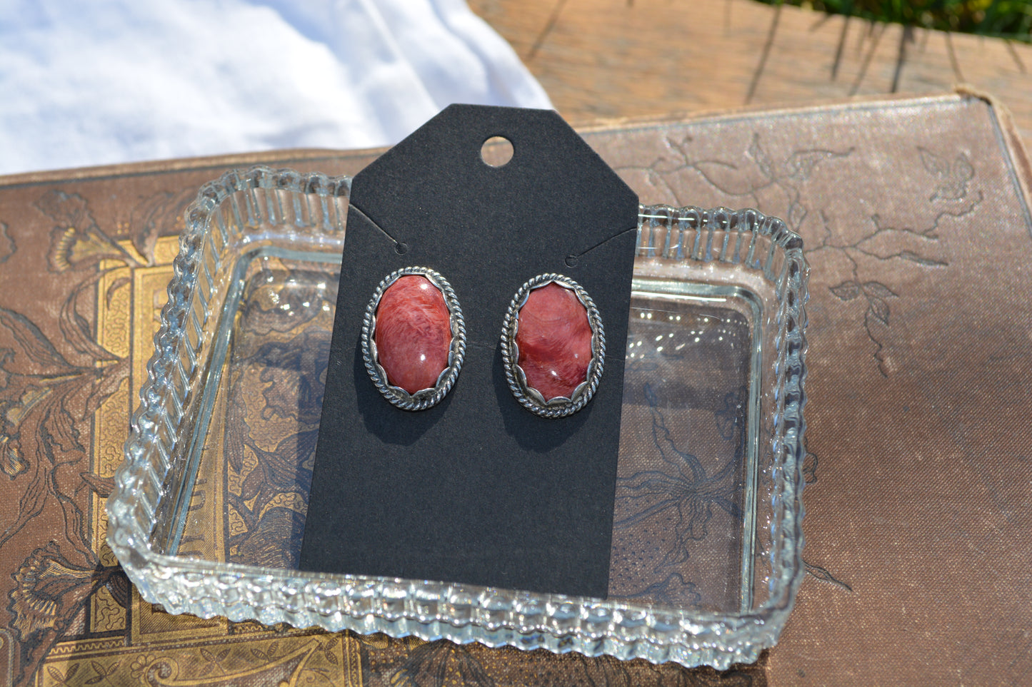 Red Spiny Earrings