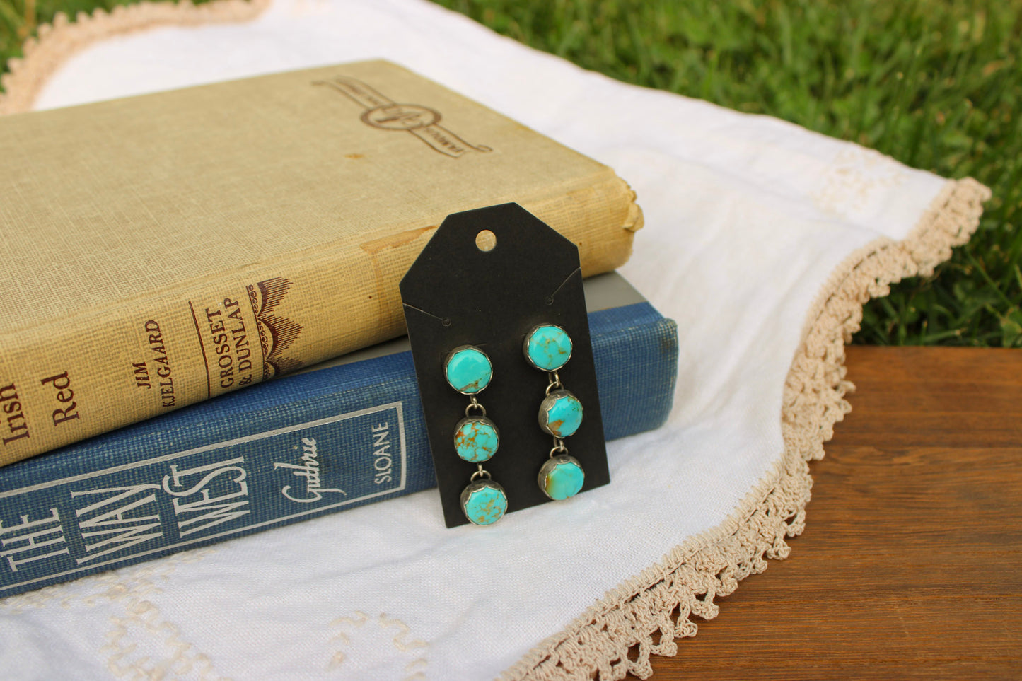 Three Stone Dangle Earrings