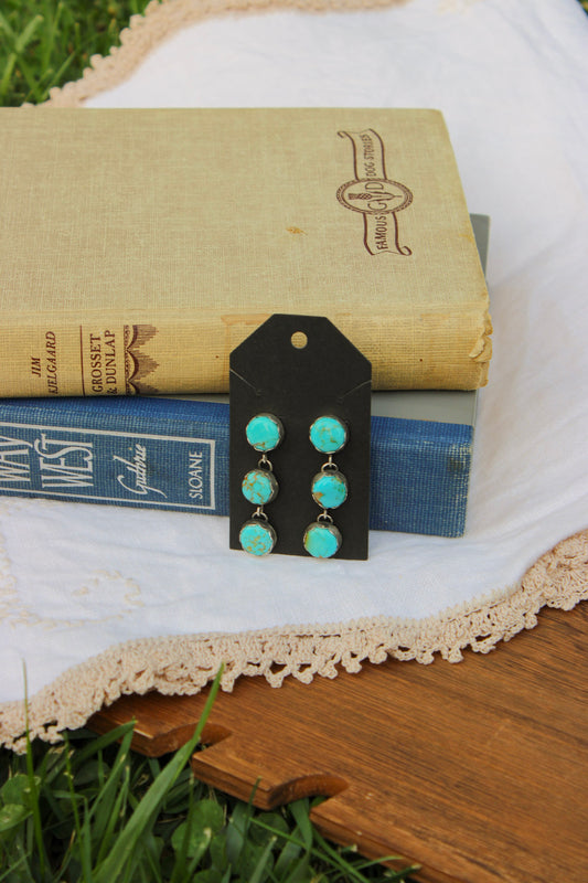 Three Stone Dangle Earrings