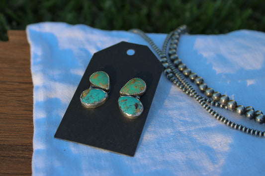 2 Stone Butterfly Earrings