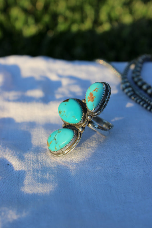 3 Stone Adjustable Statement Ring