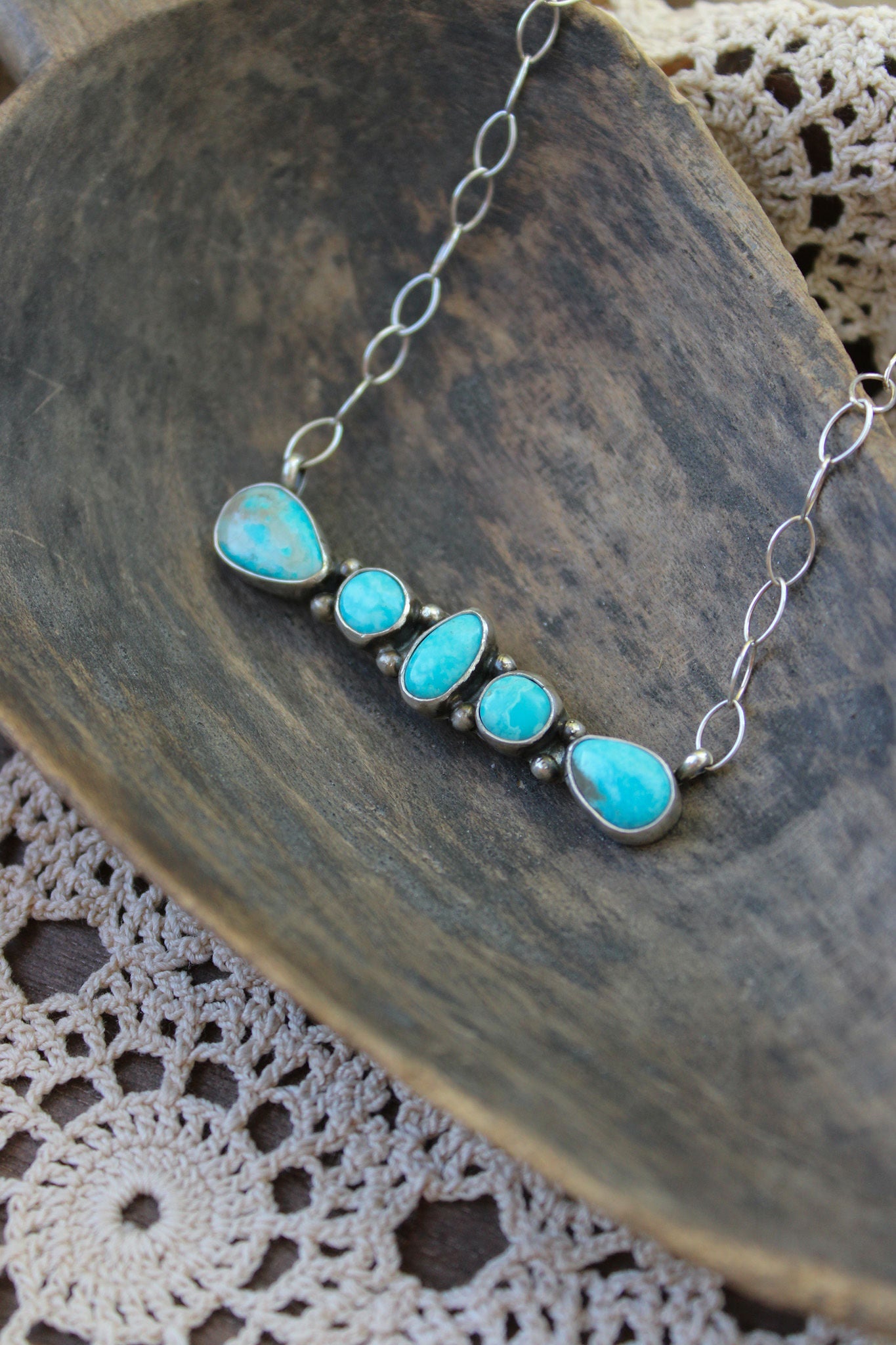 5 Stone Bar Necklace